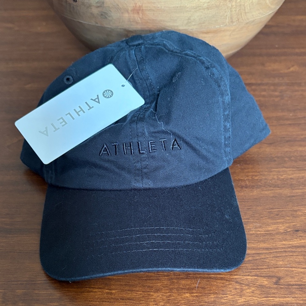 Athleta Black Casual Logo Baseball Cap